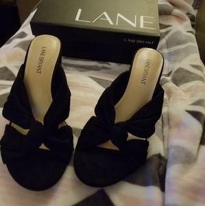 Black knotted Mule Sandal 9W, NWT